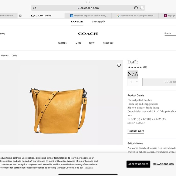 Coach duffle flax yellow - Picture 11 of 11